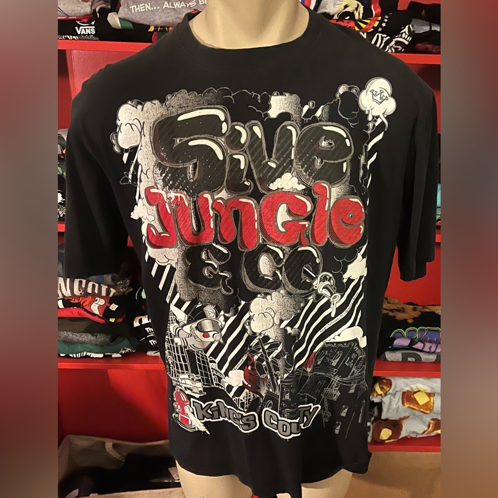5ive Jungle & Co Black Short Sleeve Shirt X Size : XL